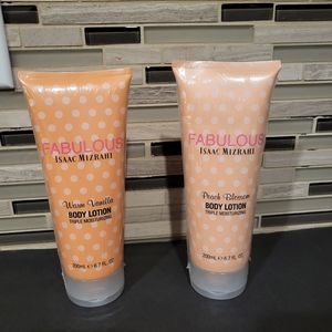 Fabulous Warm Vanilla and Peach Blossom 6.7 oz Body Lotions by Isaac Mizrahi
